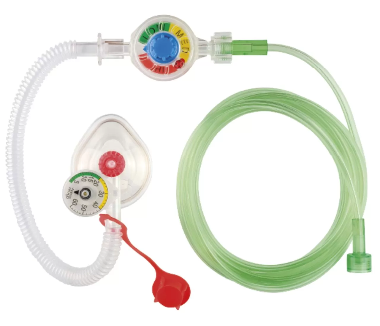 Аппарат ИВЛ Neo-Tee с линейным контроллером с кнопкой, манометром (0-60), увеличенным ПДКВ и анатомической маской для новорожденных